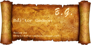 Bátor Gedeon névjegykártya
